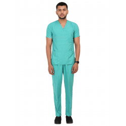 Medlooks Unisex Scrub Suit set V-Neck 3 Pocket Top and Cargo Type Trouser