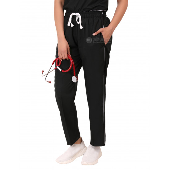 Medlooks Scrub Suit set piping design for Women/Female with Matching Scrub Cap