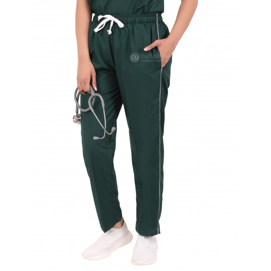 Medlooks Scrub Suit set piping design for Women/Female with Matching Scrub Cap