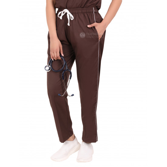 Medlooks Scrub Suit set piping design for Women/Female with Matching Scrub Cap