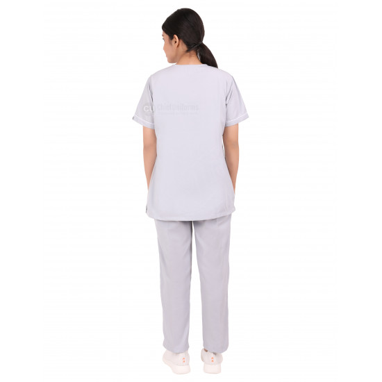 Medlooks Scrub Suit set piping design for Women/Female with Matching Scrub Cap
