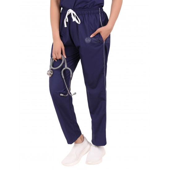Medlooks Scrub Suit set piping design for Women/Female with Matching Scrub Cap