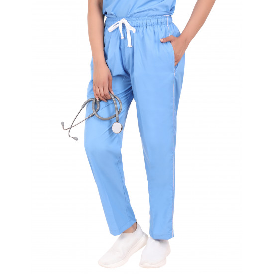 Medlooks Scrub Suit set piping design for Women/Female with Matching Scrub Cap