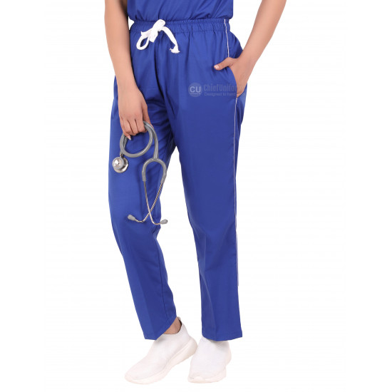 Medlooks Scrub Suit set piping design for Women/Female with Matching Scrub Cap