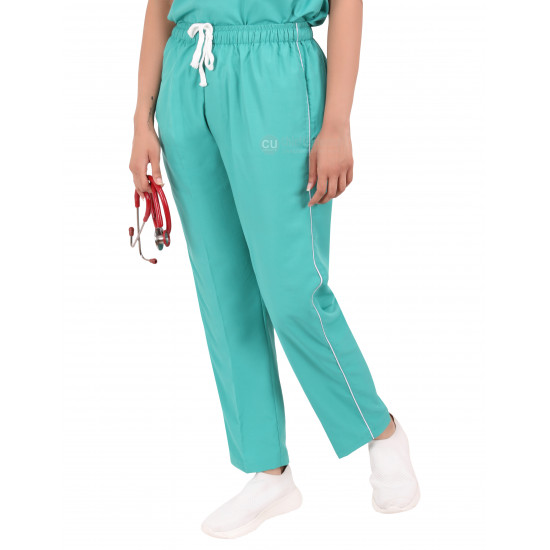 Medlooks Scrub Suit set piping design for Women/Female with Matching Scrub Cap
