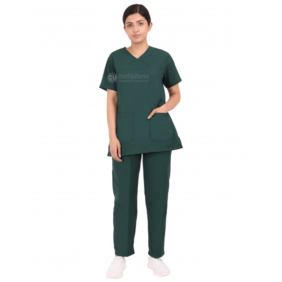 Medlooks Scrub Suit set for Women/Female with Matching Scrub Cap