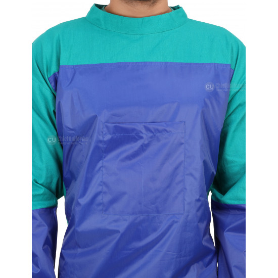 Medlooks Cotton Reusable Surgeon Gown with Impervious Material and with Set of Face Mask and Cap | Green