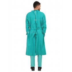Medlooks Cotton Reusable Surgeon Gown with Set of Face Mask and Cap | Green