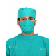 Medlooks Cotton Reusable Surgeon Gown with Set of Face Mask and Cap | Green
